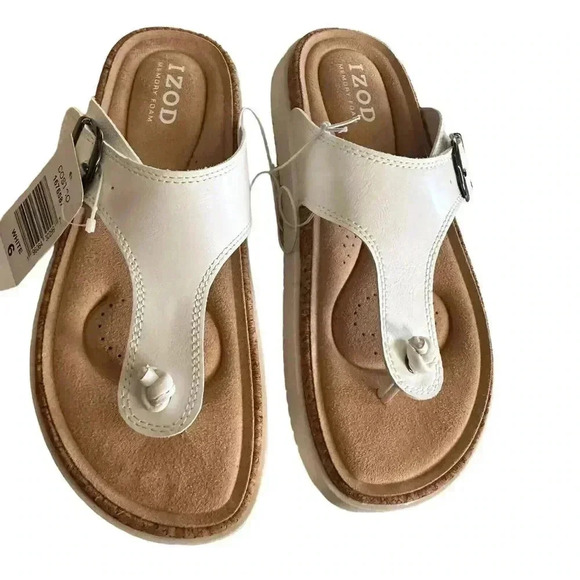 Izod Ladies' Charcy Strap Sandal White   No Box‎ - Choose Size 6M - Picture 2 of 10